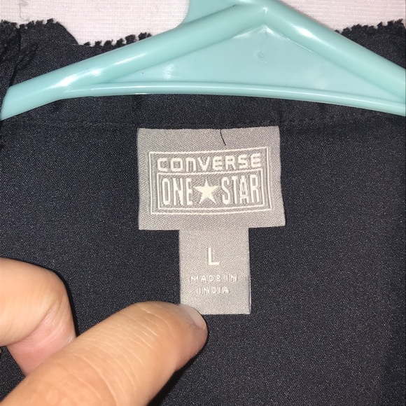 Converse Sheer Black Button Down Tank- Size Large - Picture 5 of 6
